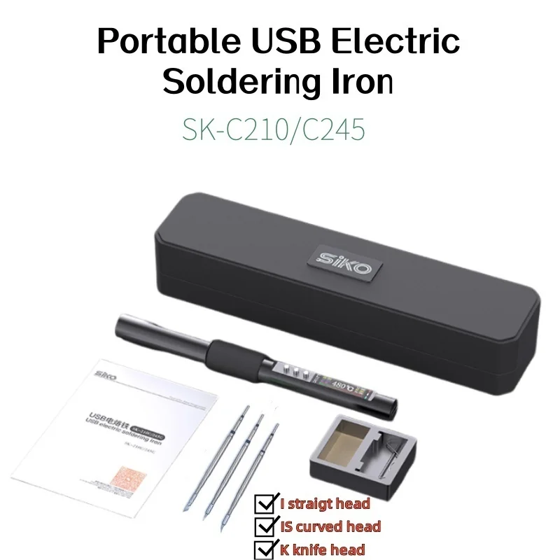 100W 210/245 Electric Soldering Iron USB LED Digital Soldering Pen SK-210 C210 Soldering Iron Station Fast Charging Welding Tool