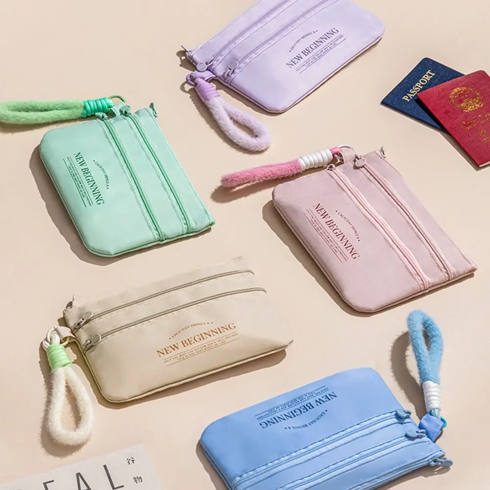 

Convenient 3 Layer ID Card Storage Bag Safe Portable Passport Holder Wallet Lightweight with Rope Travel Card Bag Daily Use