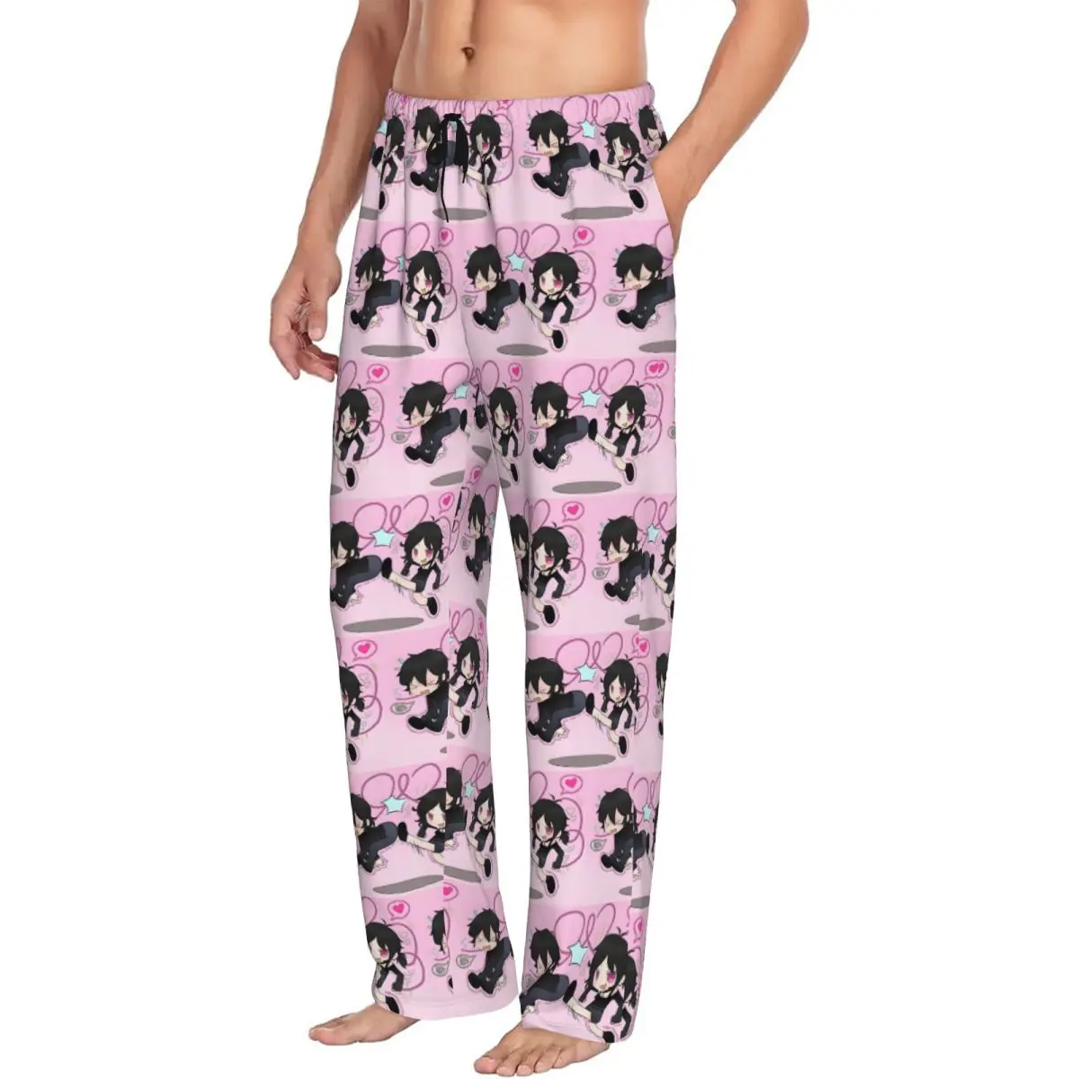 Custom Printed The Coffin Of Andy And Leyley Pajama Pants Men Horror Puzzle Game Sleep Sleepwear Bottoms with Pockets