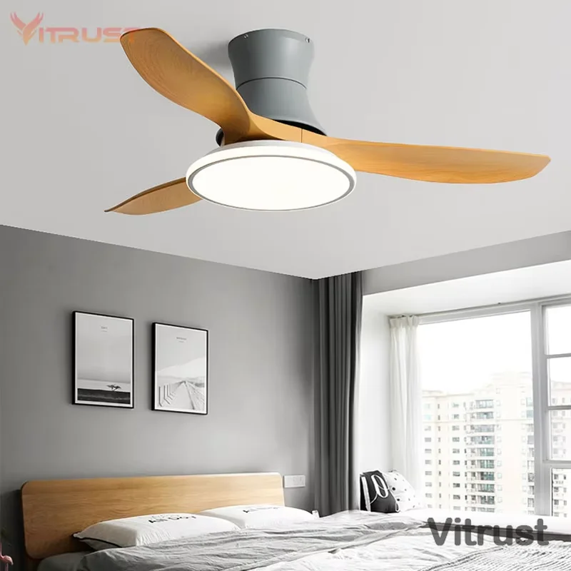 Fashion Ceiling Fan Lamp with LED Lamp and Remote Control Living Room Bedroom Ceiling Fan