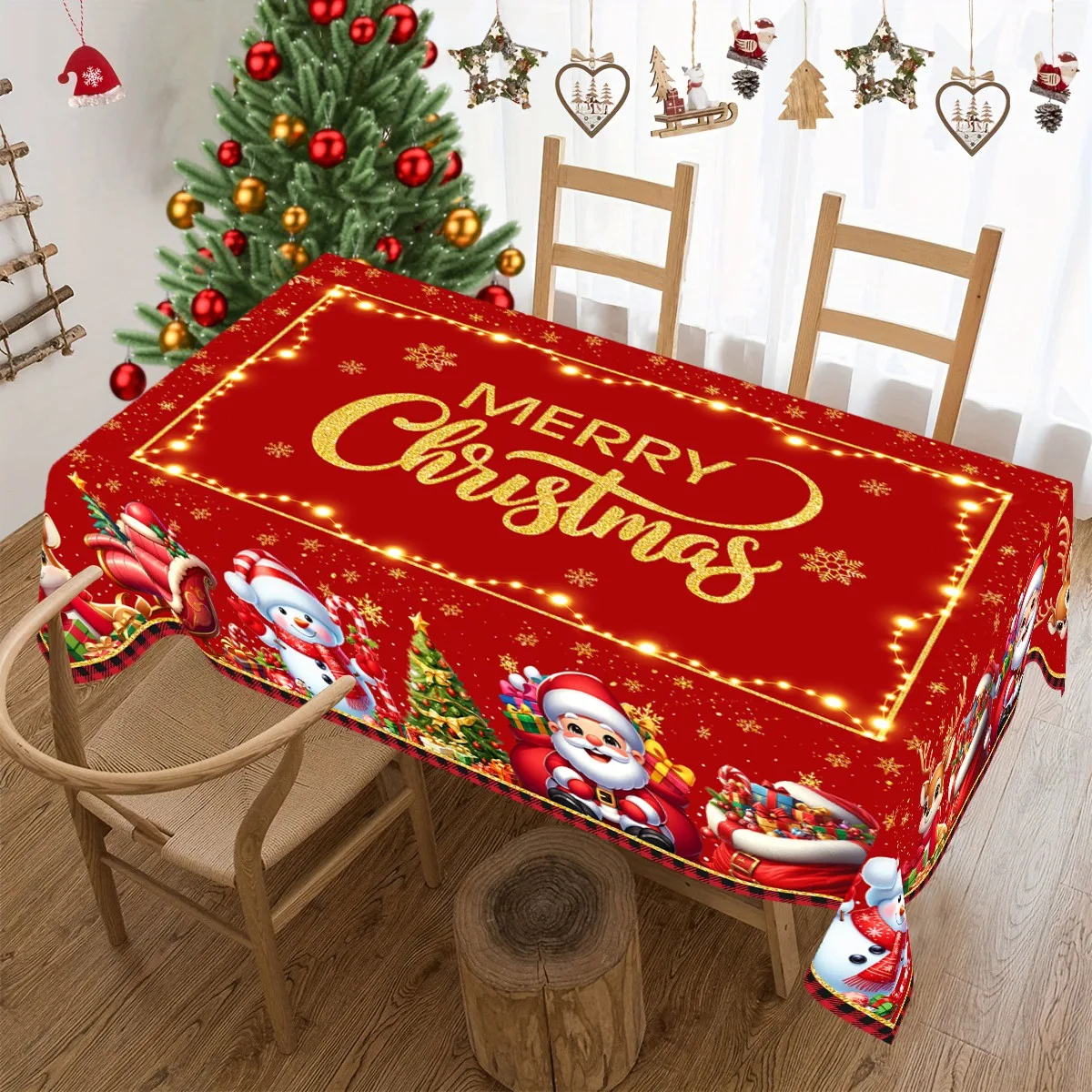 عيد الميلاد سانتا كلوز مفرش المائدة عيد ميلاد سعيد الديكور للمنزل 2025 نافيداد كيرست نويل عيد الميلاد ديكور للطاولات السنة الجديدة 2026 هدية
