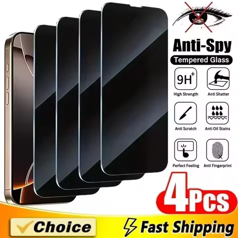 4Pcs Privacy Screen Protector for IPhone 15 13 12 11 14 16 Pro Max Mini Anti-spy Glass for IPhone XS X XR SE 7 8 14 15 16 Plus