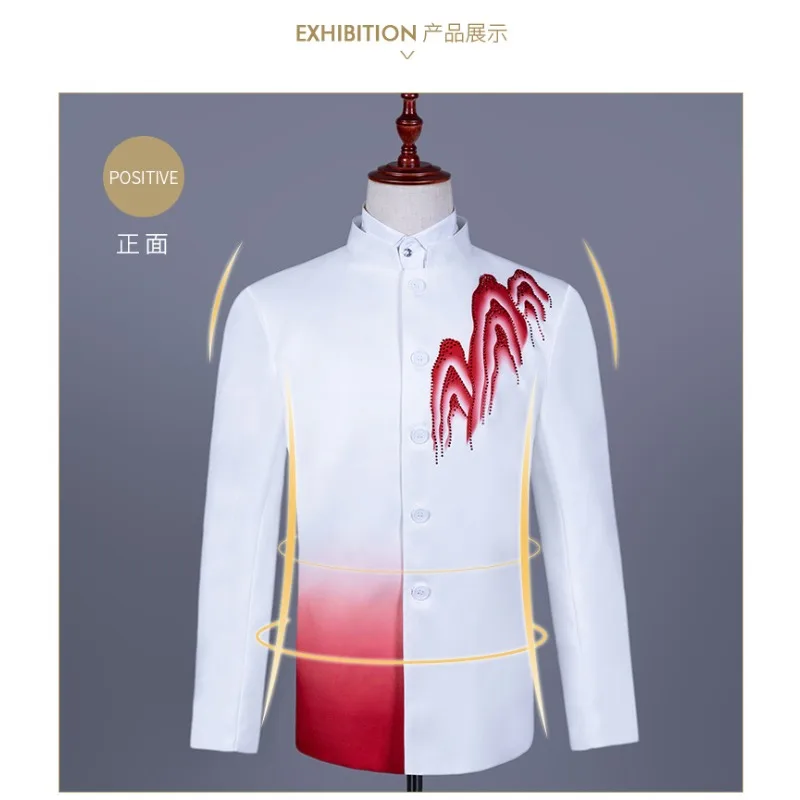 

New Landscape Style Chinese-inspired Men's Zhongshan Suit Jacket Asian Sizes Party & Gathering Attire First Choice