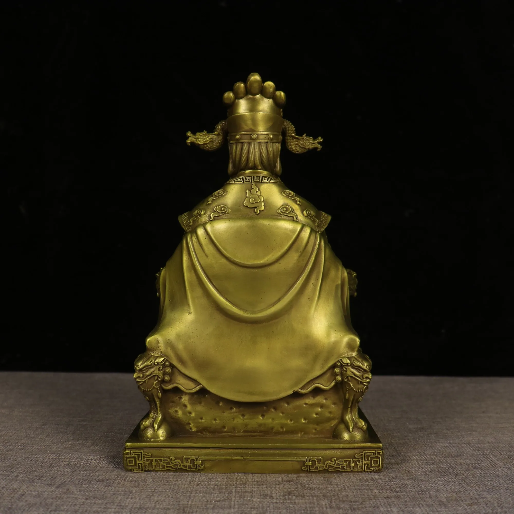 12 "مجموعة معبد التبت القديم النحاس Wuye التنين الملك التنين الورد الخامس التنين الملمس الرئة كرسي قاعة العبادة تاون هاوس