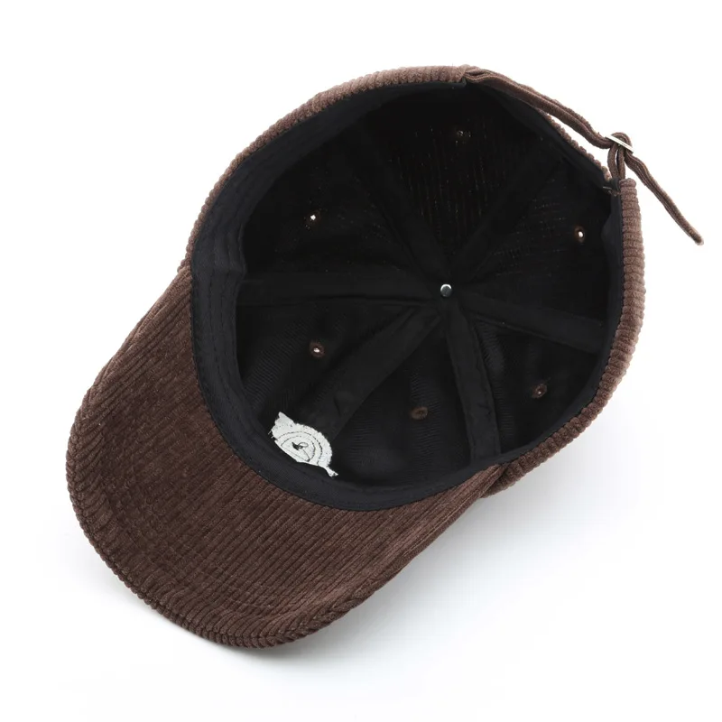 FS Winter Warm Brand Baseball Cap Brown Black Big Letter A Women Corduroy Hats Snapback Hip Hop Face Cap For Men Bone 2023