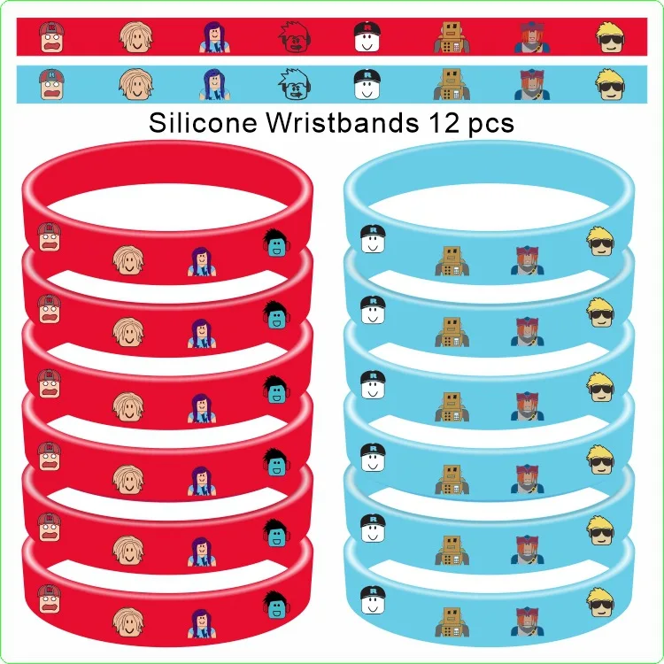 12pcs braccialetti ROBLOX gioco Action Toys figure Cute Cartoon Wristand decorazione per feste bambini Boy Girl Birthday Party Toy Gifts