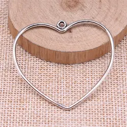 Pendant Hollow Heart Charms Jewellery Making Supplies 49x47mm 10pcs