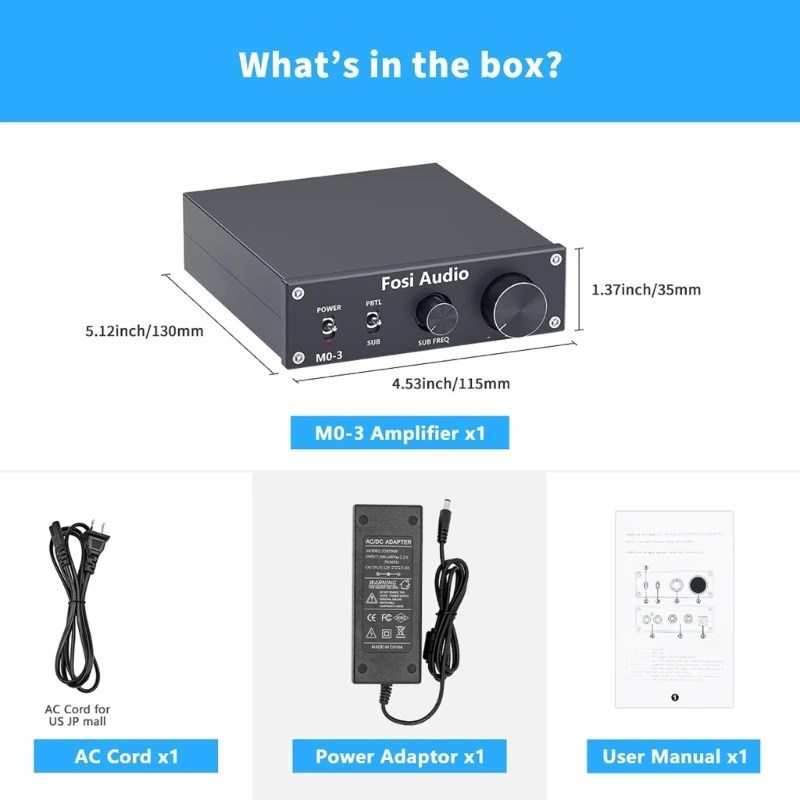 M03 Amplificatore Subwoofer per Home Theater Amplificatore Potenza Integrato a Canale Mono per Subwoofer con Altoparlanti