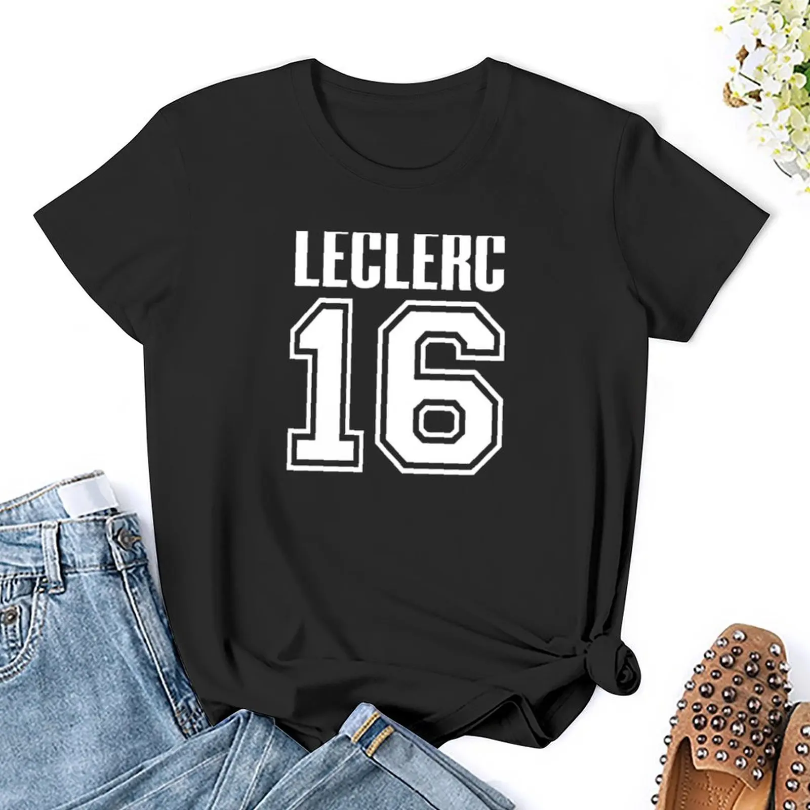 Leclerc #16 t-shirt topy słodkie ubrania ubrania vintage t-shirty dla kobiet