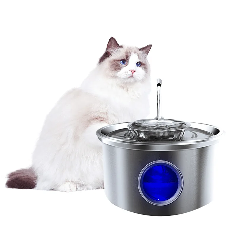 

Automatic Full Stainless Steel Safety Material Pet Cats Dogs Pet Water Dispenser with Removable Bowl Drinking Water Fountain
