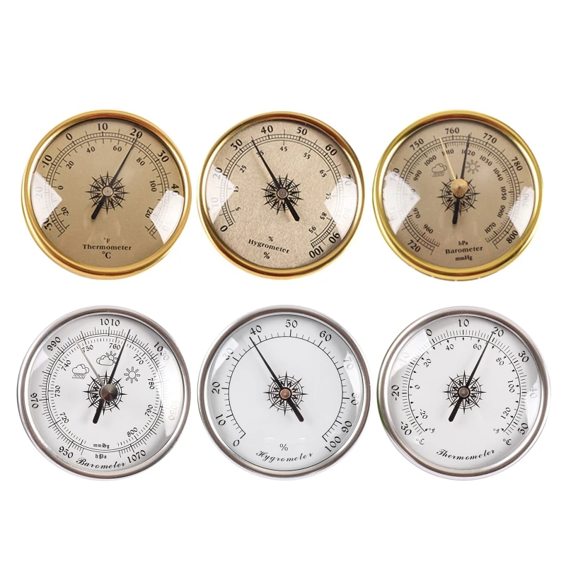 Household Round Barometer Temperature Monitor Humidity Meter Mechanical for Home Wall Room Incubator Tank Cabinet Cans