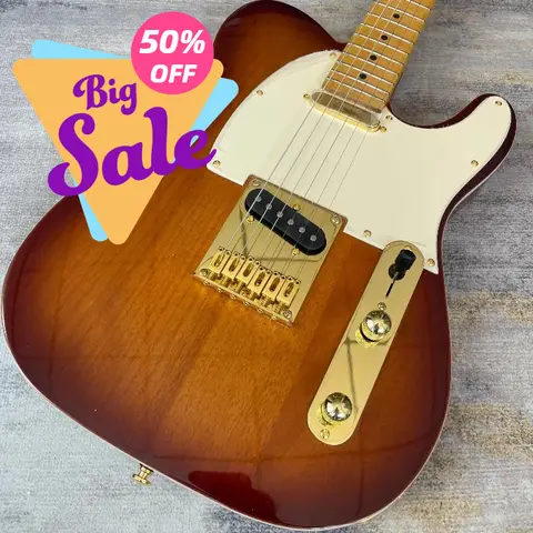 Sunburst Gradient Electric Guitar Gold Hardware Dual Pickups White Pickguard Maple Neck Vintage Country TL Free Delivery