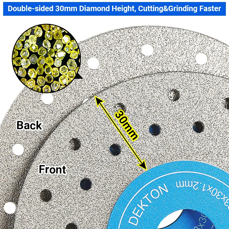 LOZLIN 3pc Rock Grinding Cutting Disc Ultra-Thin Diamond Saw Blade Marble Porcelain Tile Glass 115mm Multi Hole Cutter Plate view 5