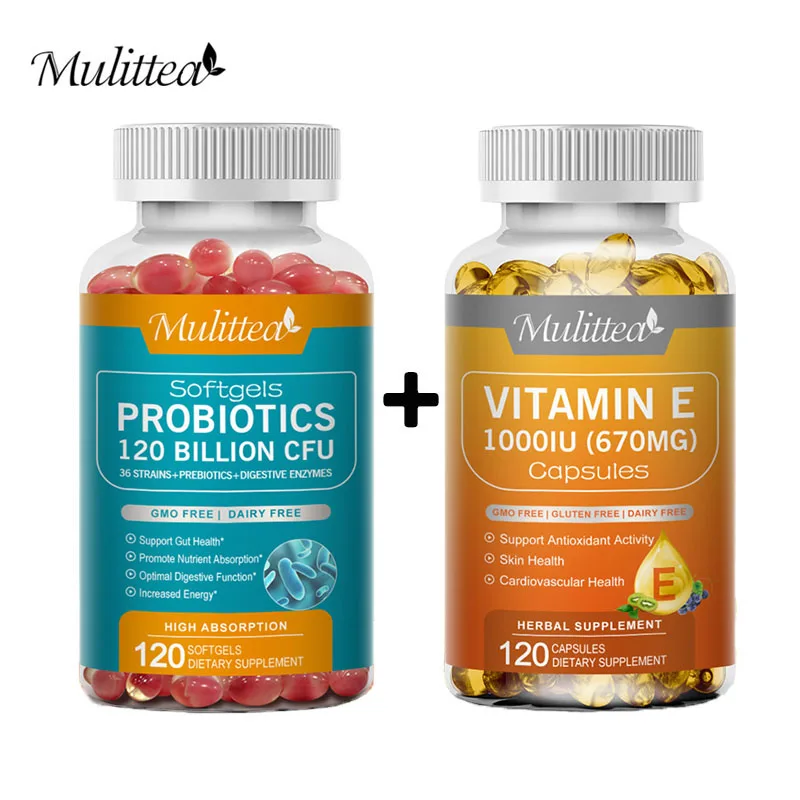 Mulittea Hot sale Probiotics and Vitamin E Capsules Helps Promote Intestinal Flora Digestion and Skin Beauty Health