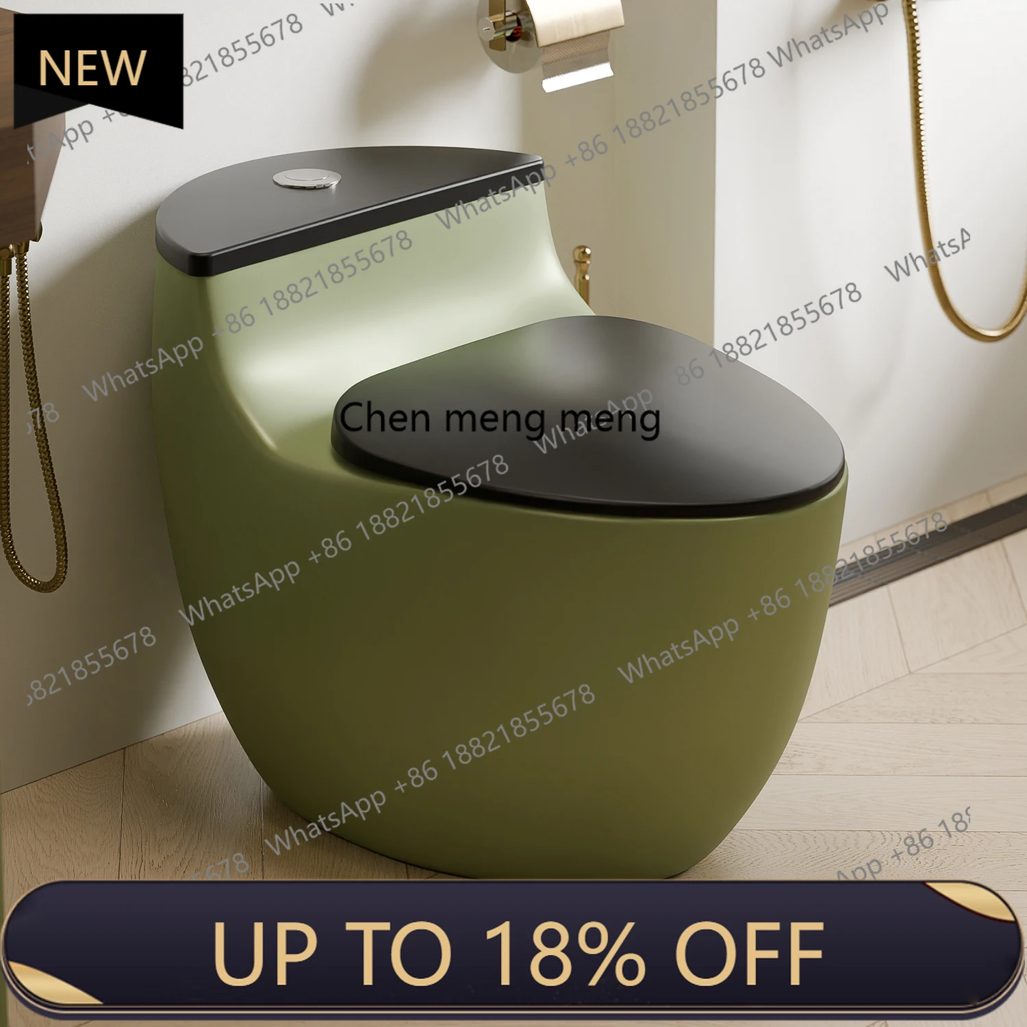 

Z189 European retro green siphon ceramic toilet anti-blocking and splash-proof household toilet