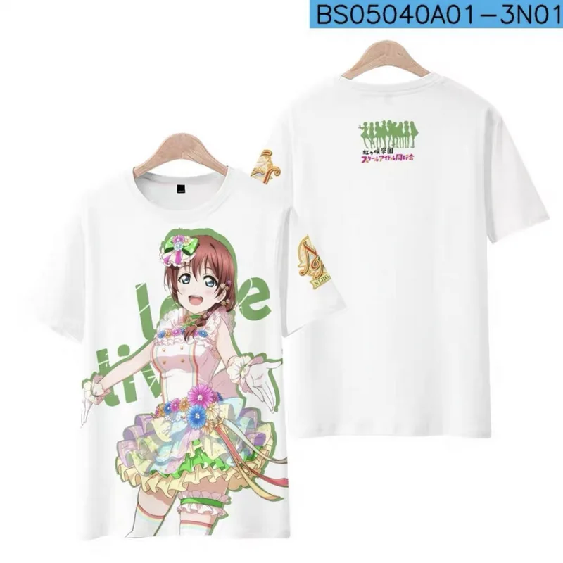 Anime Love Live! Nijigasaki High School Idol Club 3d T-shirt Men Women T Shirts O-neck Short Sleeve Cute Tshirt Unisex Clothing