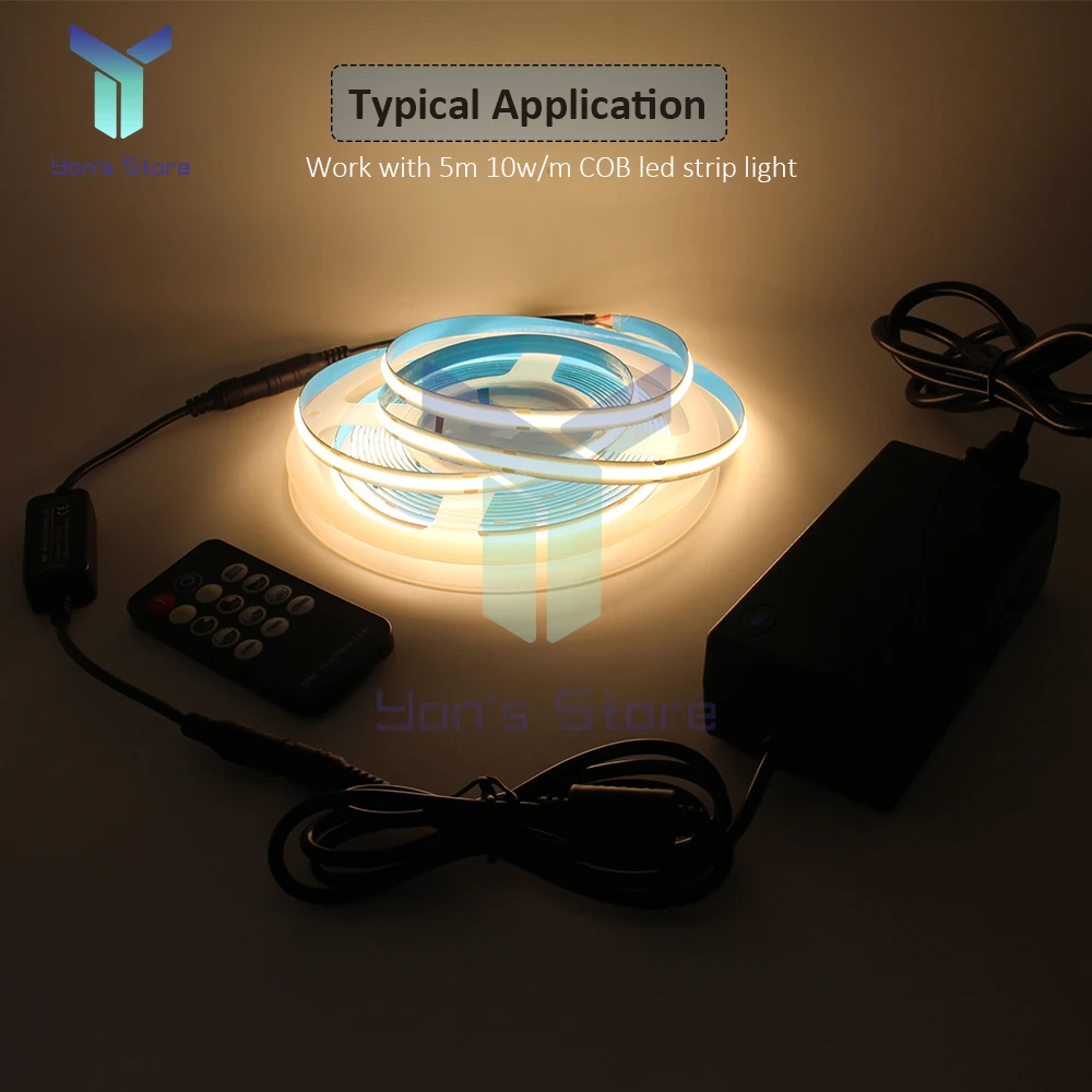 Mini LED Dimmer DC12V 6A 12A RF Wireless 14Key Remote Control Single Color LED Strip Lights 5V 12V 24V Driver DC Dimmer Switch