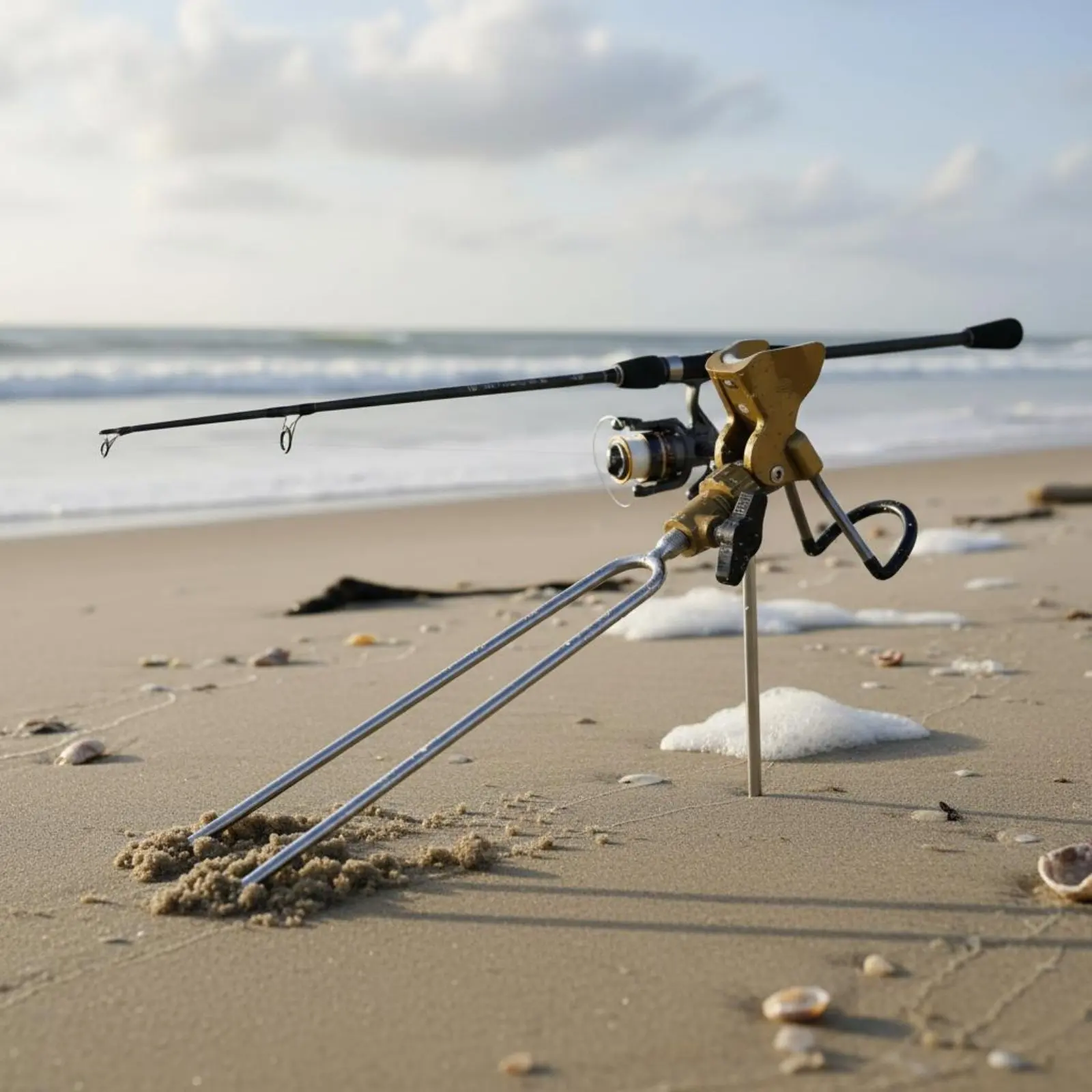 

Fishing Pole Ground Stake Versatile Use Fishing Rod Ground Holder Adjustable Angle for Anglers