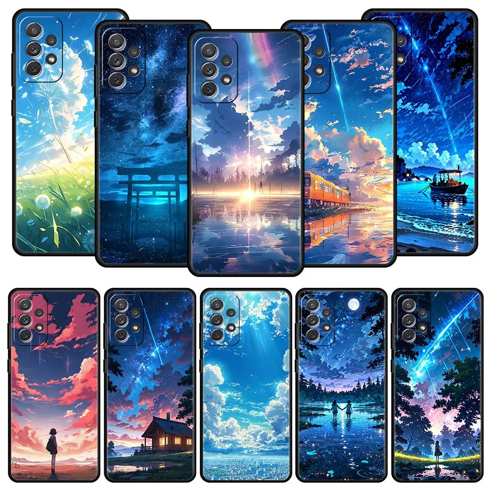 Cartoon Sky Phone Case for Samsung A51 A71 A21S A12 A11 A15 A25 A31 A41 A23 A33 A53 A73 A03S A05S A13 5G A35 A55 Cover