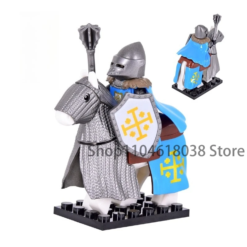 V1002 Mittelalterliche Bogenschützen Ritter Burgwächter Palädiner Ritter Schwarze Adler Ritter Schwere Rüstung Baustein-Zubehör Spielzeug