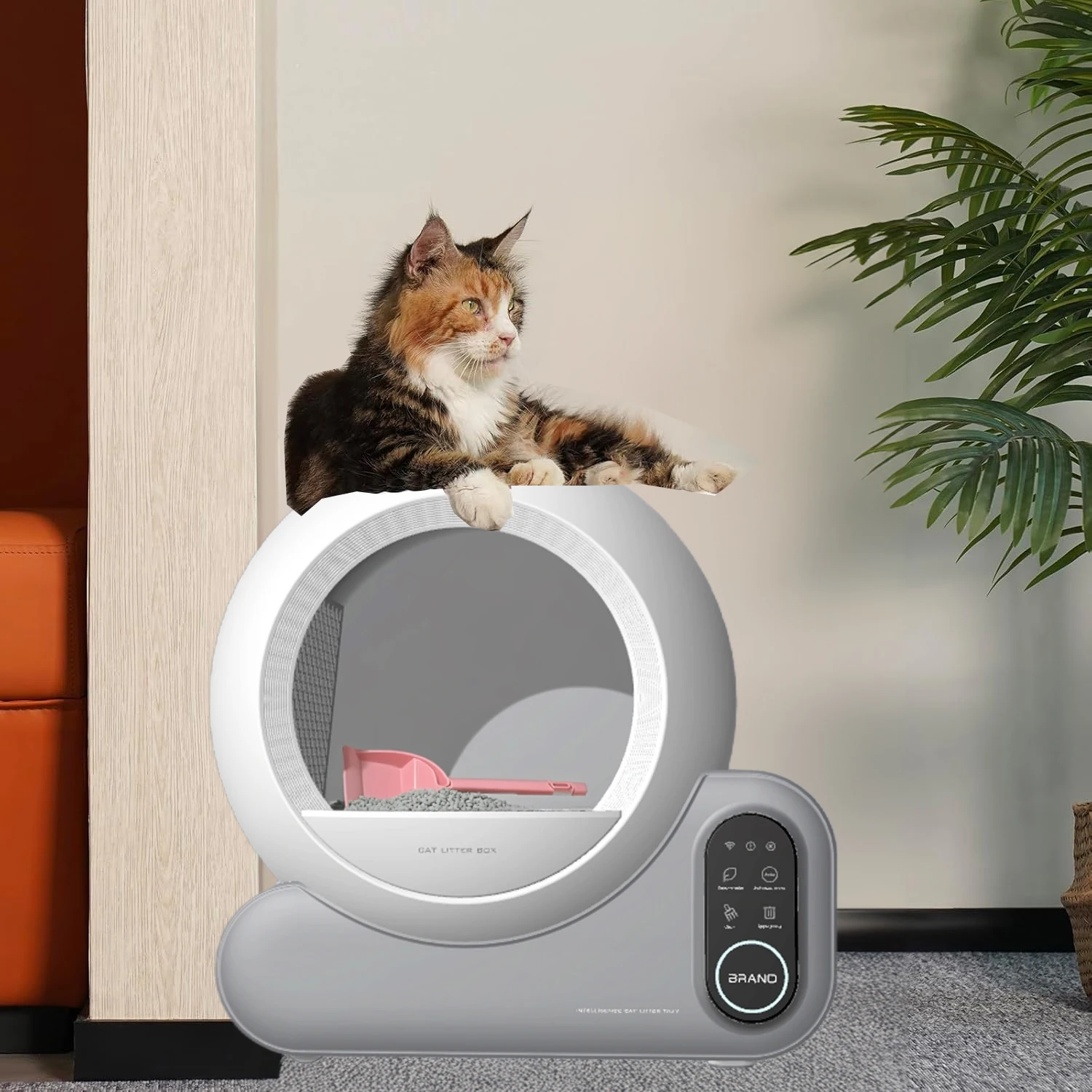 

STLF Intelligent Automatic Cat LitterS Box With Odor Control Self-Cleaning 70L Capacity Plastic Cat Toilet Multiple Smart Cat Be