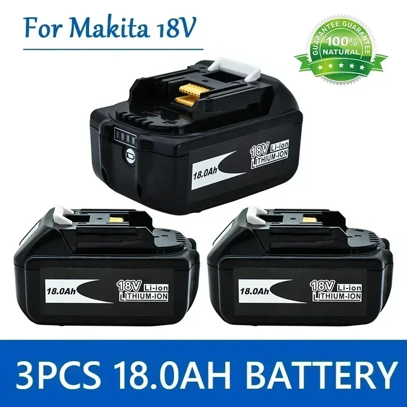 

2024 New For Makita 18V 18000mAh 18.0Ah Rechargeable Power Tools Battery with LED Li-ion Replacement LXT BL1860B BL1860 BL1850