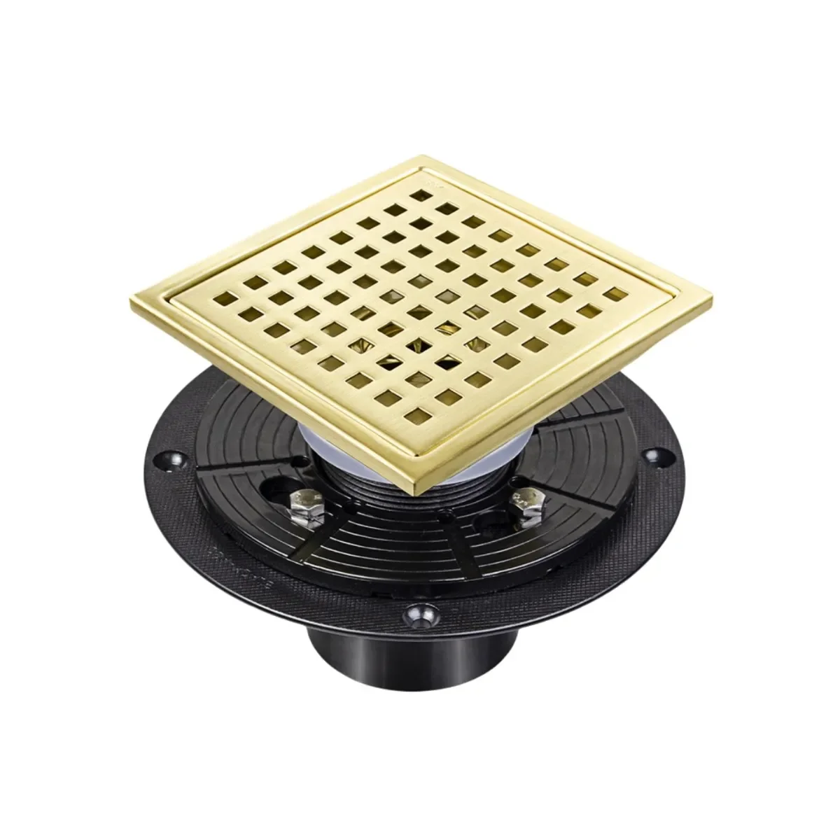 

4 Inch 6 Inch 304 Stainless Steel Square Shower Floor Drain With Flange Gold Floor Drainer Waste Bathroom Shower Drain