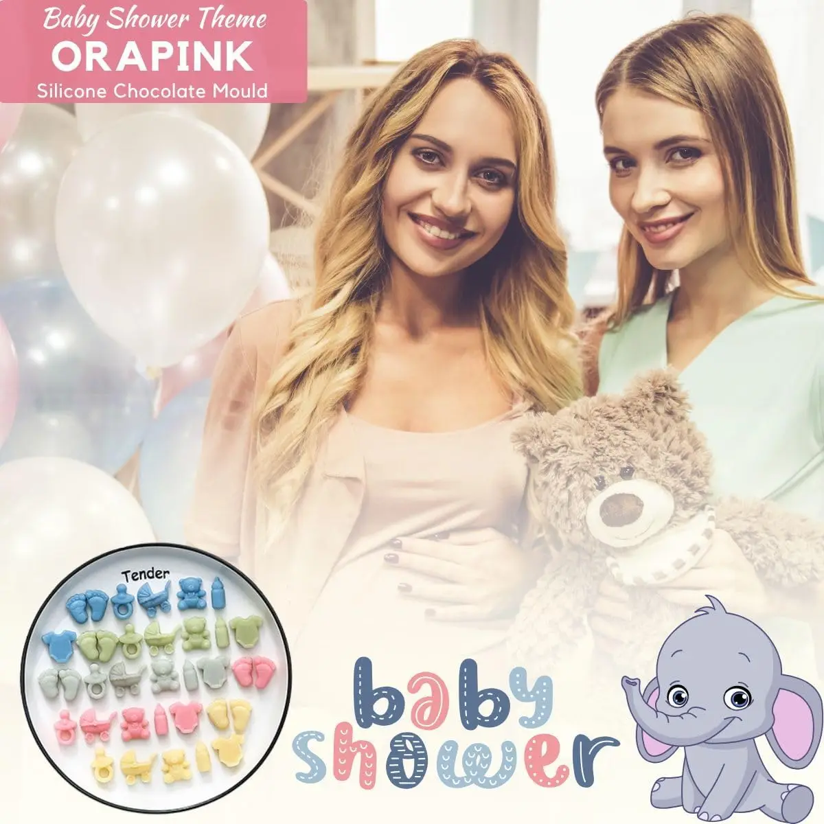 موضوع استحمام الطفل سيليكون قوالب الشوكولاته آثار أقدام مصاصة عربة الدب ثلاثية الأبعاد قوالب حلوى الشوكولاته أدوات تزيين الكعكة #5