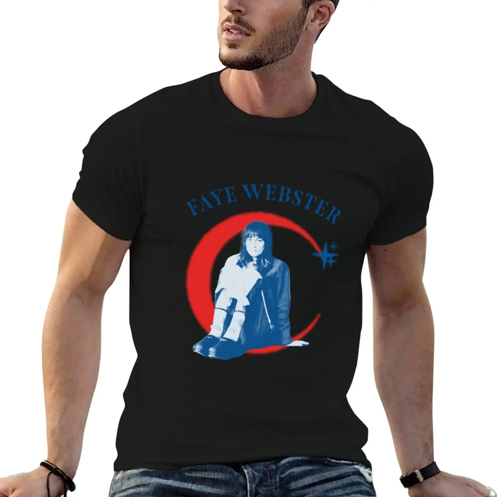 

Faye Webster Crescent Moon Design T-Shirt man t shirts graphic t shirts for man pack cotton t shirt man luxury T-Shirt