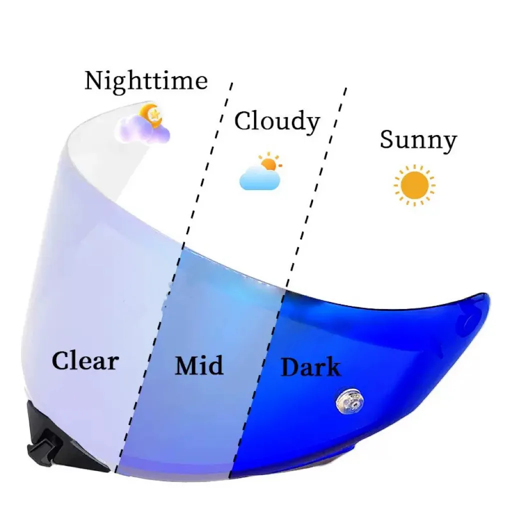Riding Helmet Replacement Shield, Night Vision Electroplated Mirror, UV Protection Windshield, Compatible with KYT TTREVO