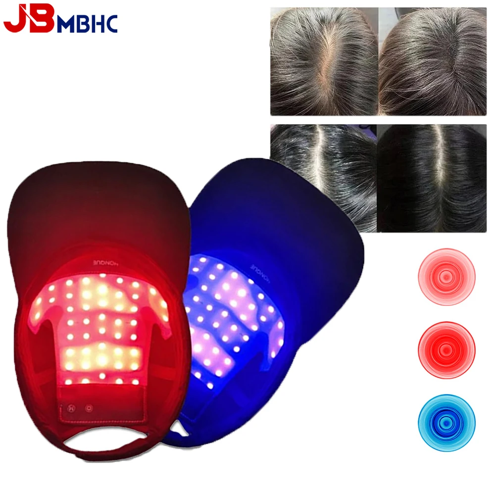 

Red Blue Light Therapy Cap for Hair Growth Hair Regrowth Treatment Device for Men Women 470/660/850nm Red Blue Light Therapy Hat