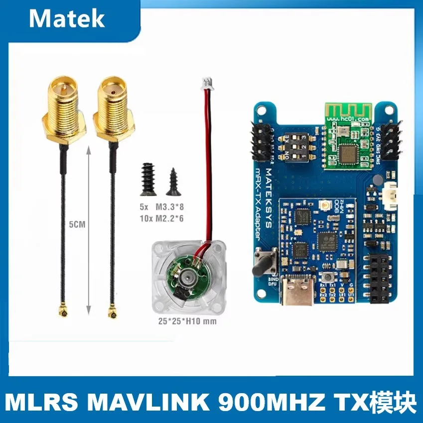 

Matek mLRS 900MHz mR900-30-TX Transmitter mR900-30-RX Receiver mR900-22 Receiver For RC Model Airplane Drone FPV