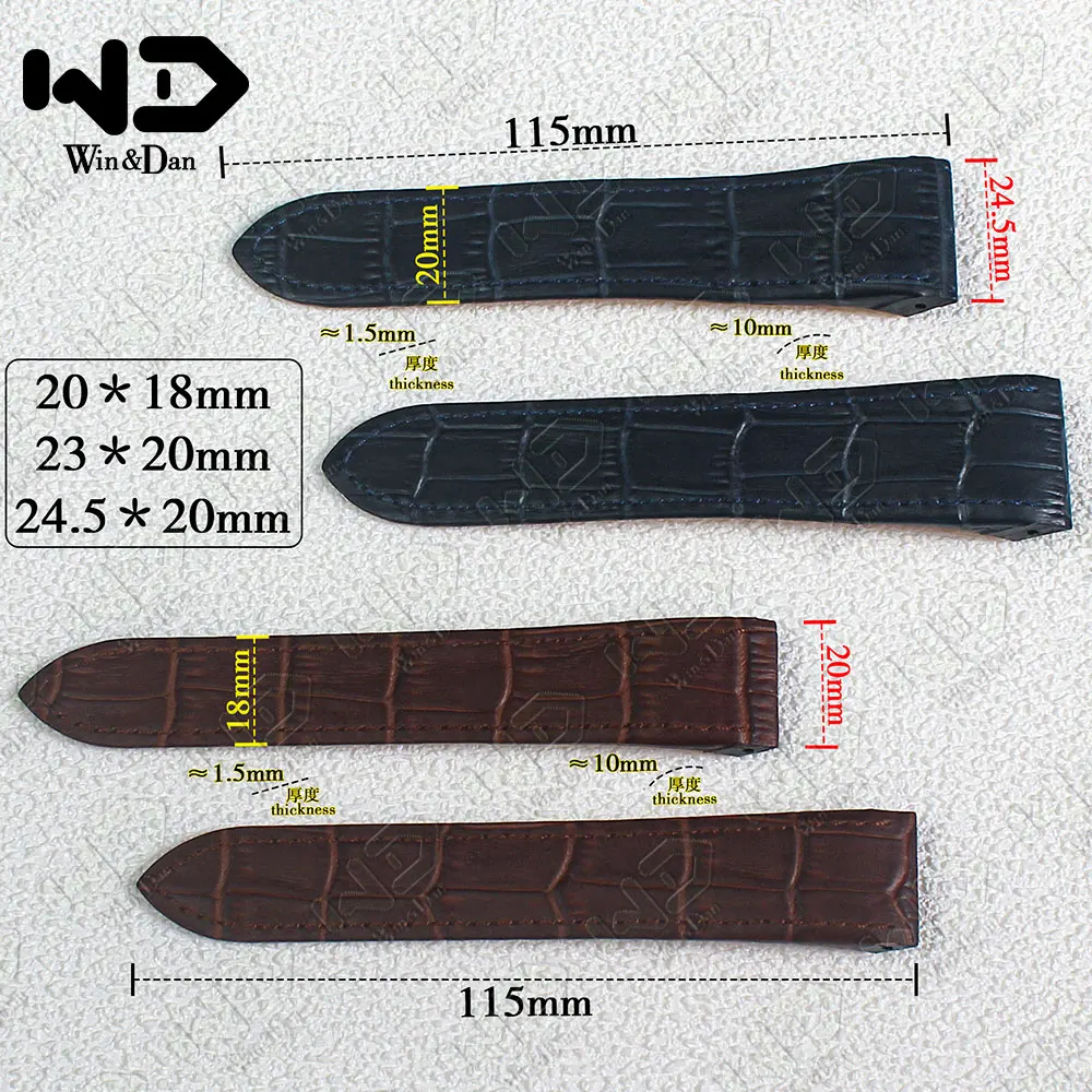 20mm 23mm 24.5mm Watch Band For Cartier Santos 100 Series Men Women Cowhide Straps High Qualitys Folding Buckle Watch Accessorie
