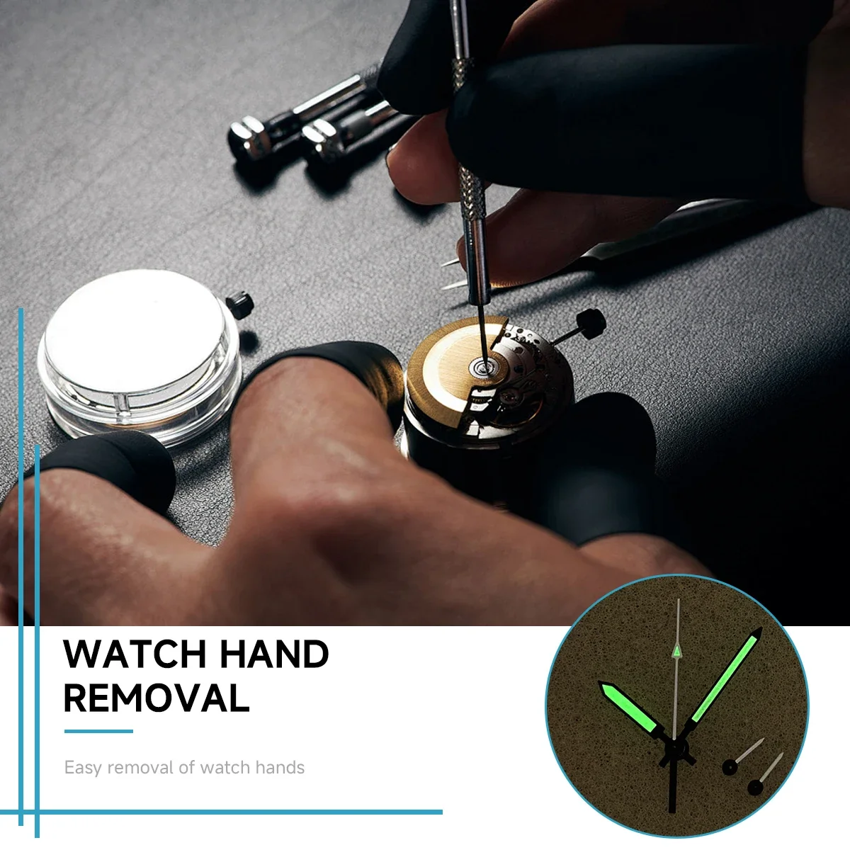 VK63 الأيدي ووتش اكسسوارات 6 ساعة دبابيس مؤشر أسود الأخضر توهج مناسبة لحركة الكوارتز VK63 تعديل ساعة الأيدي