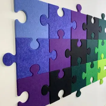 קיר דבק עצמי בד קיר קישוט רקע פאזל תלת ממדי חש לוח הרגיש קיר מדבקה 30 יחידות\מארז