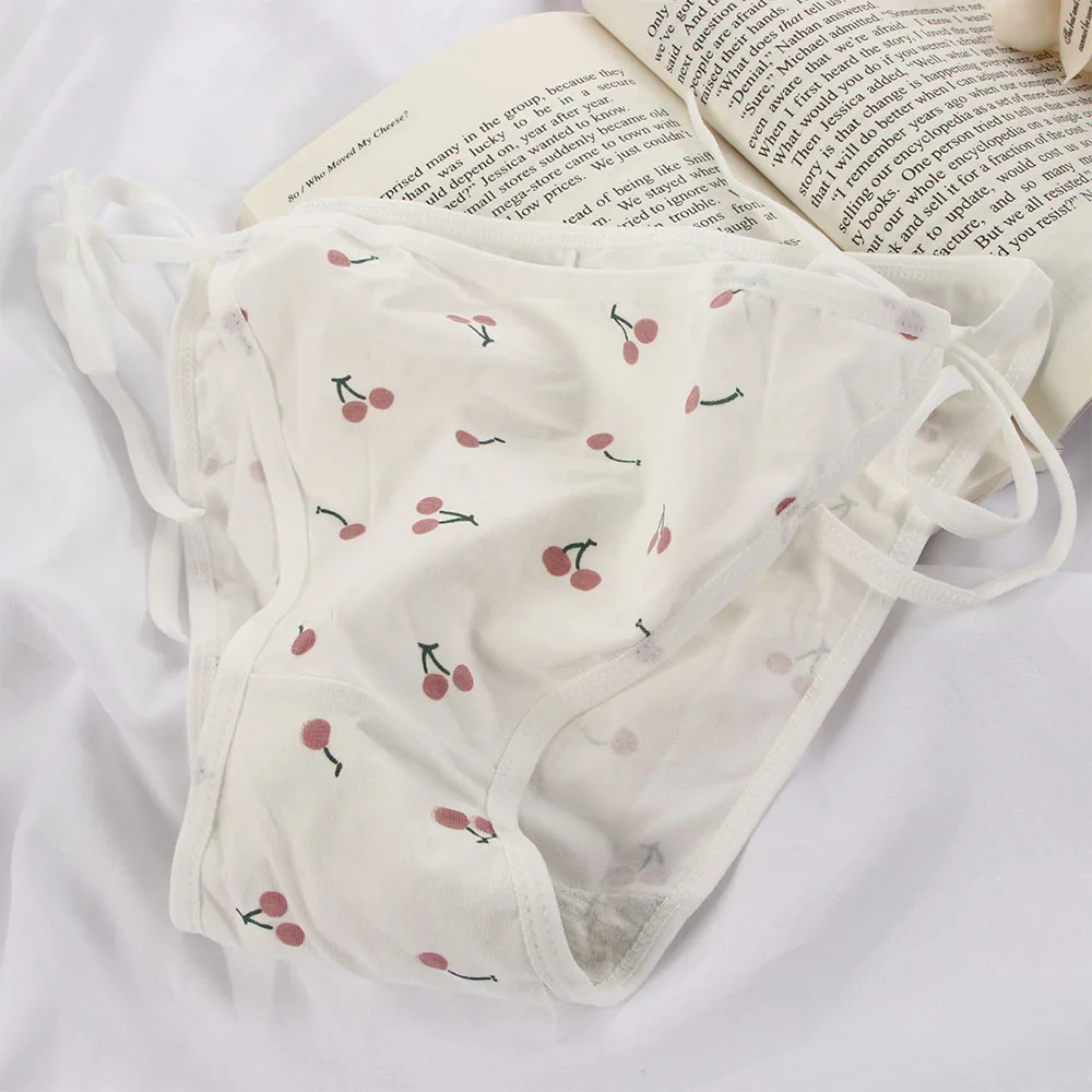 Kawaii Cute Lovely Girl Lolita Cotton Bow Animation Underwear Briefs Women's Panties Bandage Lingerie
