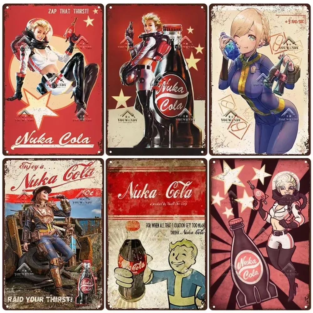 Escultura Metálica de Pared Retro Nuka Cola |   Regalo de Halloween y Navidad, Ideal para Bar/Pub/Cueva del Hombre, para Fanáticos y Coleccionistas de Fallout