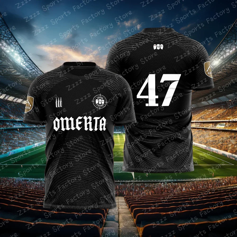 OMERTA Boxing Fans Summer 3D Print Breathable Jersey Men's Outdoor Sportwear Man Kids Al-Qadsia Style Football Soccer T-shirt