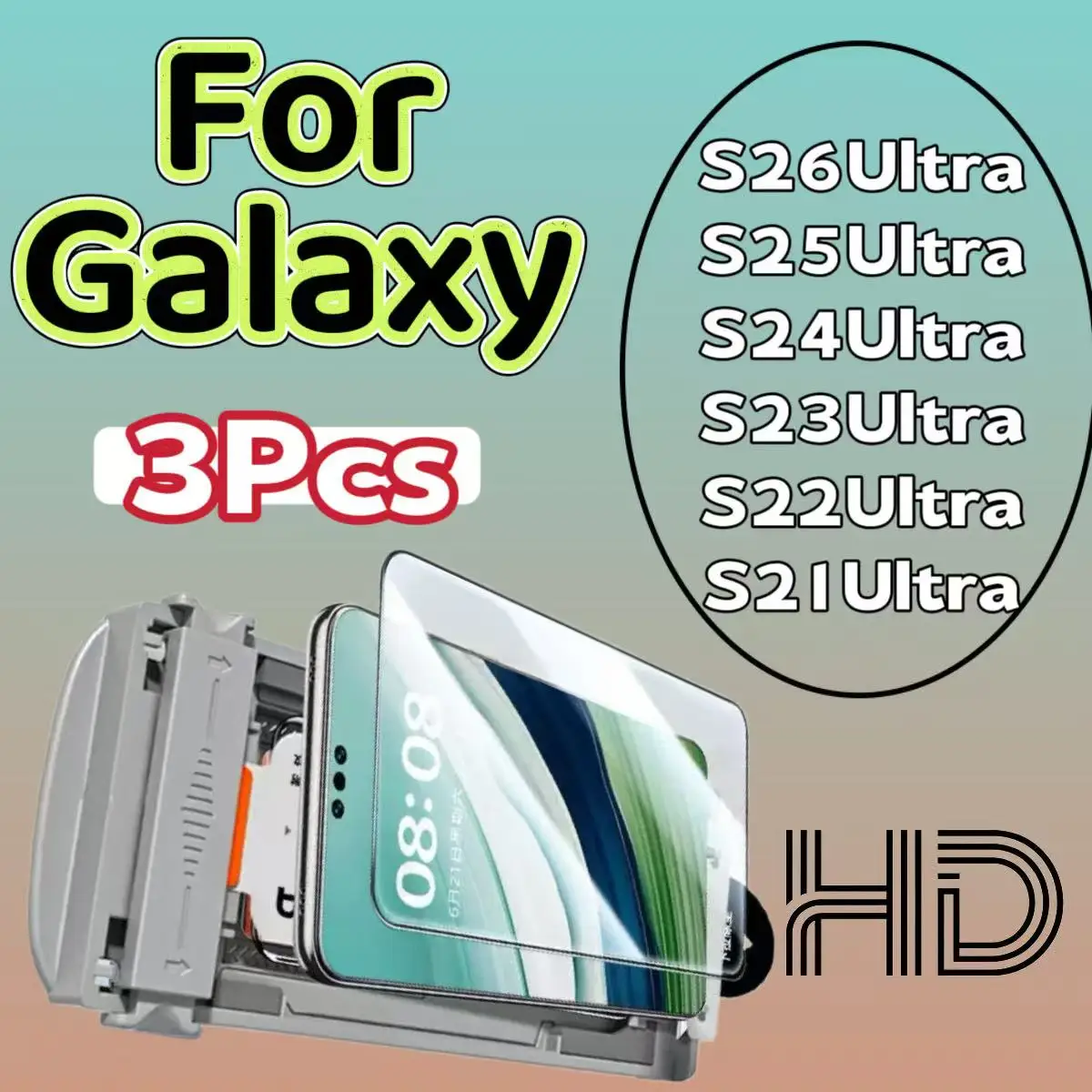 

HD Screen Protector 3Pcs for Galaxy S26Ultra/S25/S24/S23/S22/S21Ultra/Note20Ultra