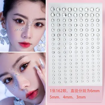 ทิ้งสติกเกอร์รอยสัก3D Face เครื่องประดับคริสตัล DIY Eyes Face Body Rhinestones กันน้ำแต่งหน้า Art Party ตกแต่ง