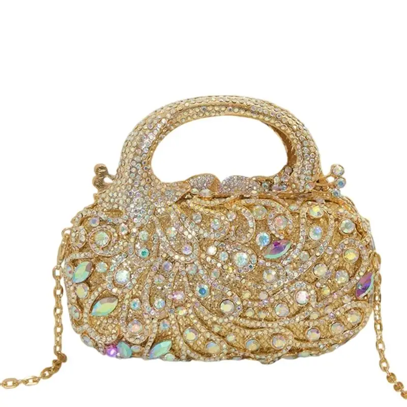 

X90D Sparkling Design Prom Bag Wedding Reception Handbag Premium PVC Construction Shoulder Bag for Wedding Party