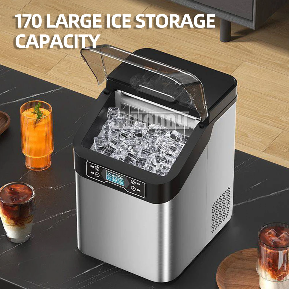 Máquina de fabricación de hielo de escritorio comercial, Mini máquina de hielo eléctrica para leche, té, cafetería