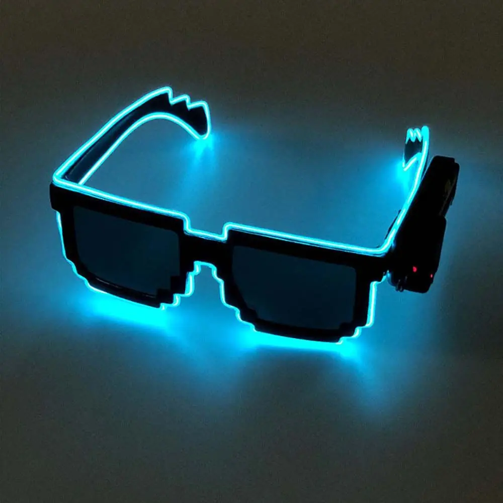 Accesorios de fiesta, suministros de barra brillante, gafas de Halloween, gafas de mosaico, gafas de sol brillantes, gafas con luz Led, gafas luminosas LED