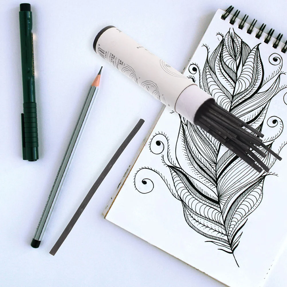 25 قطعة من أعواد الفحم الهاوي الفنان الفحم المضغوط للمراهقين والكبار رسم أقلام الرصاص أقلام الرصاص المهنية #6