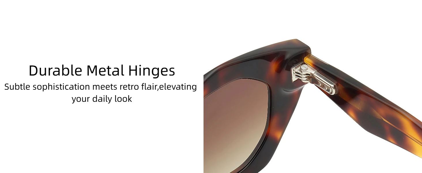 ChicOptix Retro Fashion Damen-Sonnenbrille mit Leopardenmuster, polygonale Sonnenbrille für Herren, Retro-Acetat-Sonnenbrille, UV400, für den Außenbereich, lässig – Detail 9