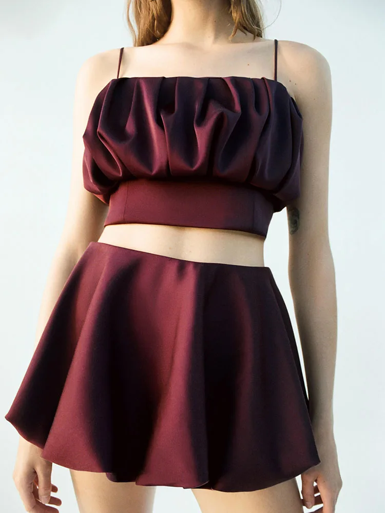 Hiver 2025 nouvelles femmes sangle ort haut jupe pantalon ethnique scène Costume v-ne Svel Faionable à la mode vêtements pour dames