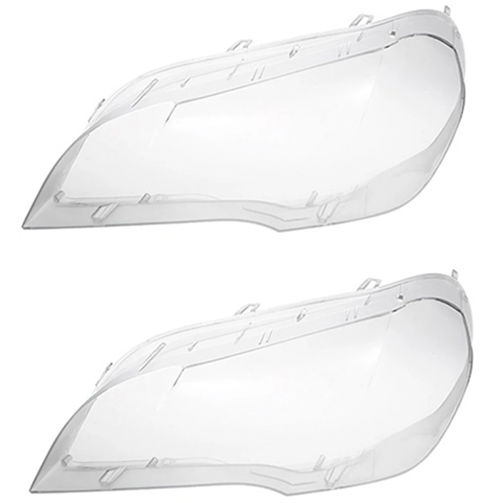 

2X Car Clear Headlight Lens Cover Replacement Head Light Lamp Shell Cover For-BMW X5 E70 2008-2013 Left