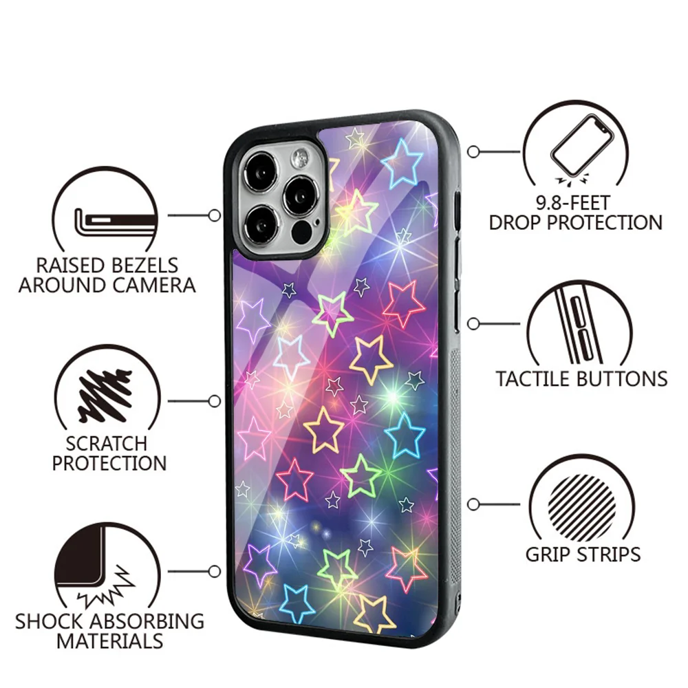 Bright Starry Phone Case For Samsung S10 S20 S21 S22 S24 S30 Plus ULTRA Mirror Acrylic Cover