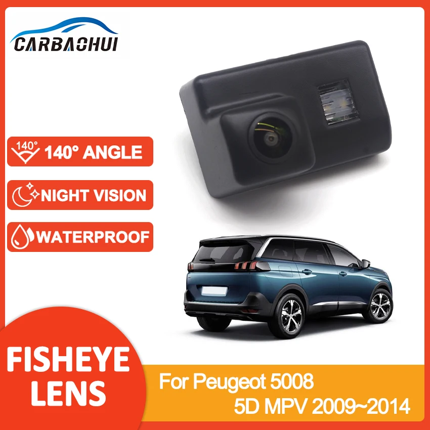 

140° HD 1080P License Plate Light Trajectory Rear View Camera Night Vision For Peugeot 5008 5D MPV 2009~2014