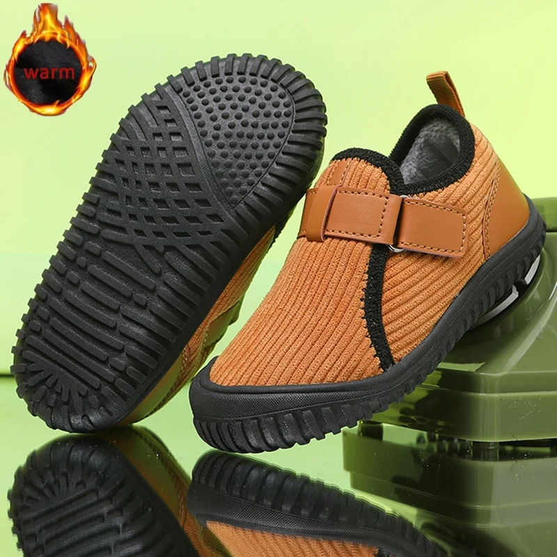 

Winter Children's Cotton Shoes Corduroy Sneakers Comfort Widening Shoes Girls and Boys Warm Casual Shoes Soft Sole For Baby